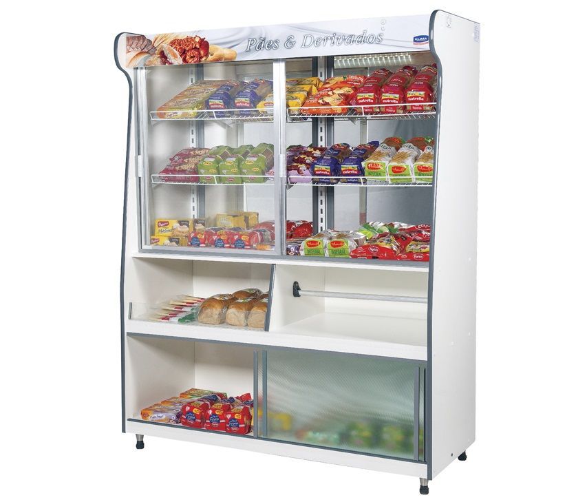 Armário (Vitrine ) para Pães e Embalados com Espelho 1,50mm Klima