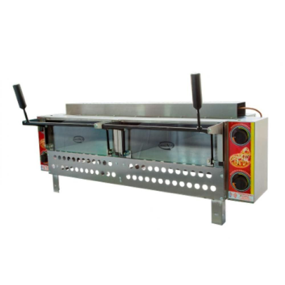 Forno para Pizza Duplo com Infra Vermelho 42 x 96 em Inox Cristal aço